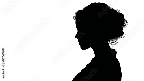 Pregnant woman profile silhouette vector isolated on white background  -  