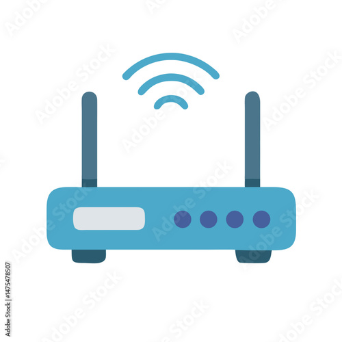 Wireless router icon on black background simple design