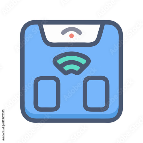 Smart Scale Icon: Modern, Wireless Weight Management Symbol