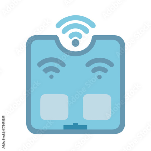 Smart Scale Icon: Bluetooth and Wireless Connectivity, Vector Illustration