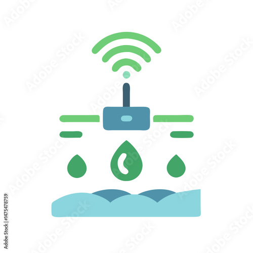 Smart agriculture, irrigation system with WiFi icon