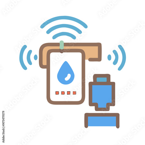 Smart Water Meter Icon for Internet of Things