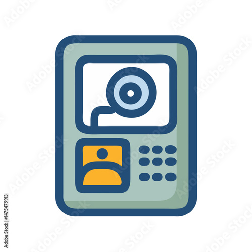 Cute Intercom System Icon for Security and Communication