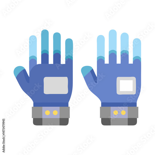 Stylized Smart Gloves Isolated on Black Background Illustration