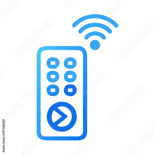 Smart TV Remote Control with Wireless Connectivity Illustration