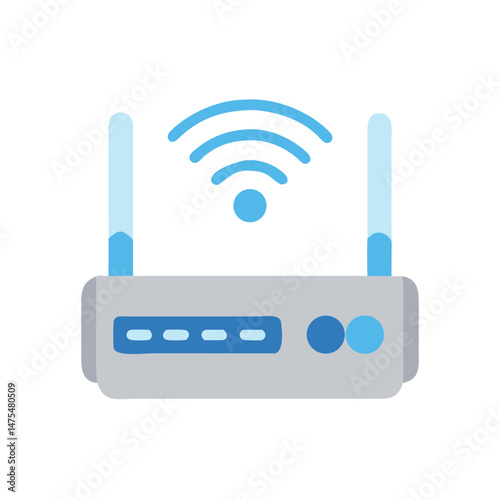 WiFi Router Icon for Wireless Connection and Internet