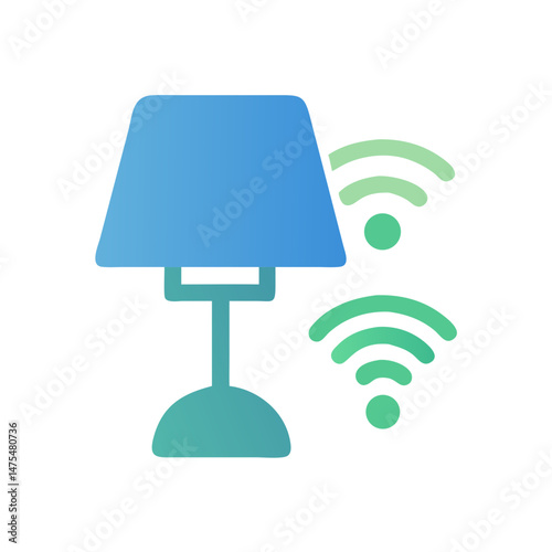 Smart lamp with Wi-Fi, smart home concept icon