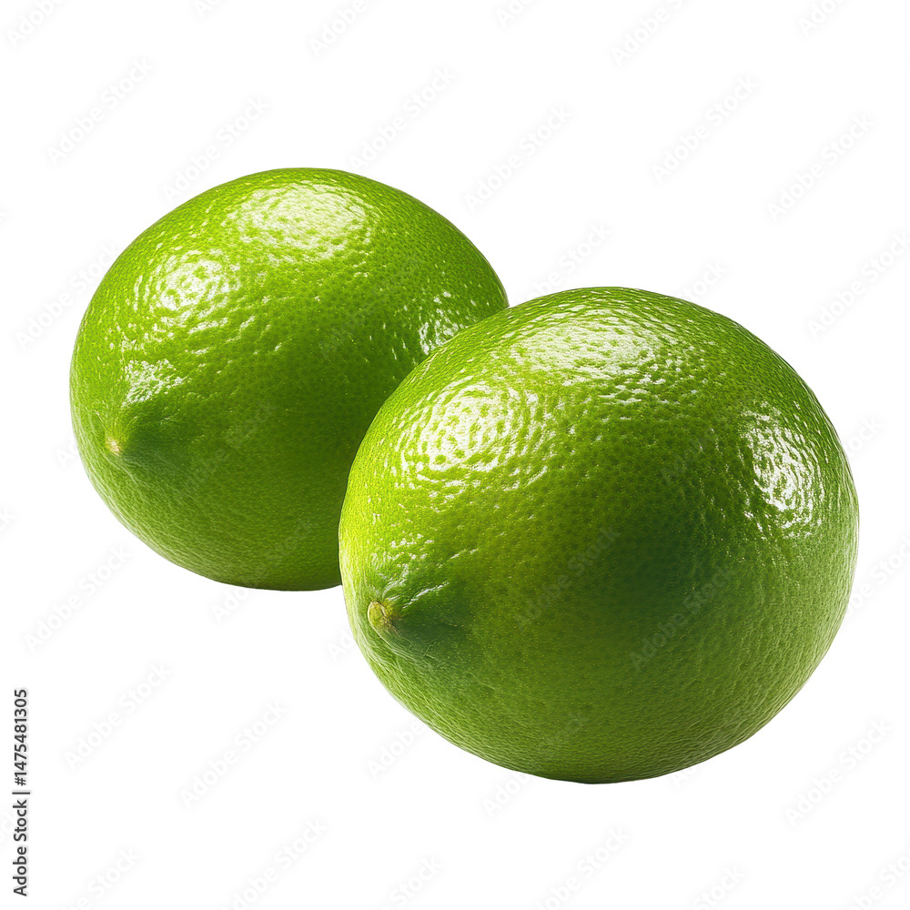 Fresh green limes displayed on a clean Transparent background for culinary and beverage use, lime on PNG background Fresh green limes displayed on a clean Transparent background for culinary and beverage use, lime on PNG background