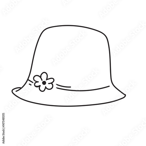 Birthday hat vector clipart. Cartoon retro hand drawn. Cute hand drown. element for prints, cards, invitation, flyer and poster.