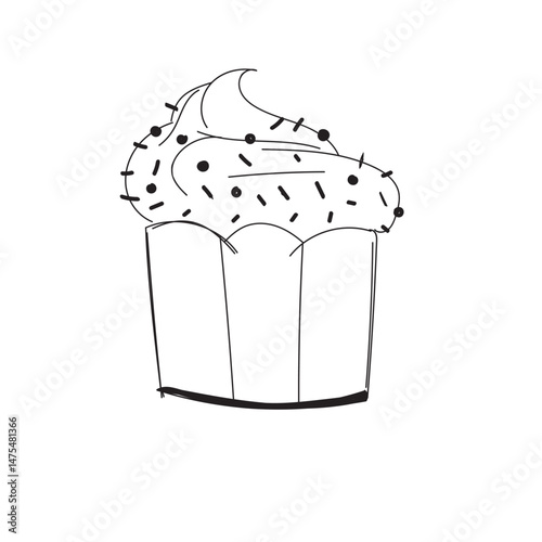 Birthday Cake. Cute hand drown. element for prints, cards, invitation, flyer and poster.