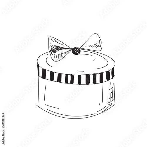 Gift box icons hand drown. Gift boxes with ribbon icons Set. Gift box flat line. Cute hand drown. element for prints, cards, invitation, flyer and poster.