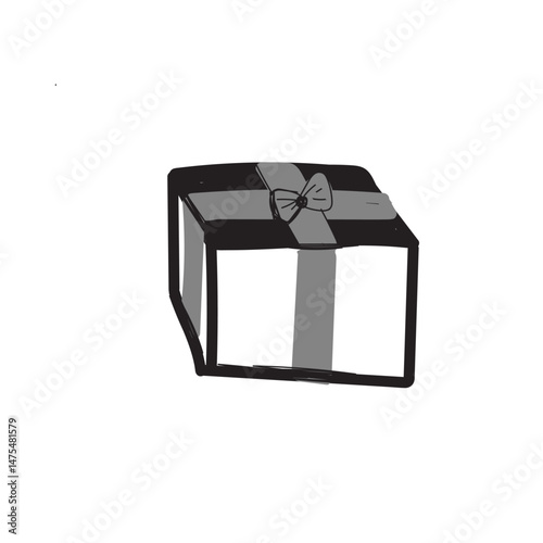 Gift box icons hand drown. Gift boxes with ribbon icons Set. Gift box flat line. Cute hand drown. element for prints, cards, invitation, flyer and poster.