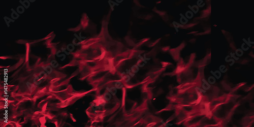 Abstract red flame design on black background. Red Fiery flames burning & smoke flowing suitable for various creative projects.