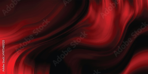 Abstract silk and satin swirls of red and black creating a dynamic and dramatic fluid background for designs and graphics