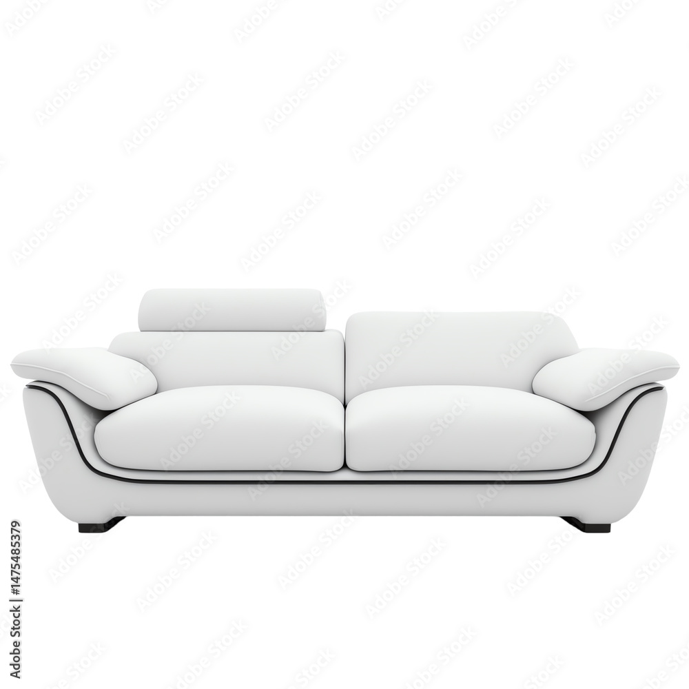 Fototapeta premium Modern minimalist white sofa design.