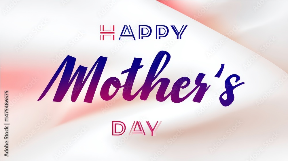 Fototapeta premium Elegant Mother's Day Greeting Card Design Featuring Stylish Typography and Soft Fabric Texture for Celebrating Love and Appreciation on Special Occasion