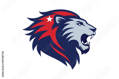 Wallpaper Mural Roaring Lion Head with Colorful Mane Graphic Design Torontodigital.ca