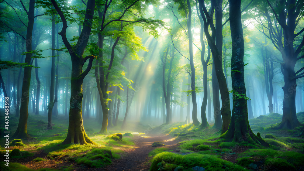 Obraz premium Magical Forest Where Trees Are Present but Unseen