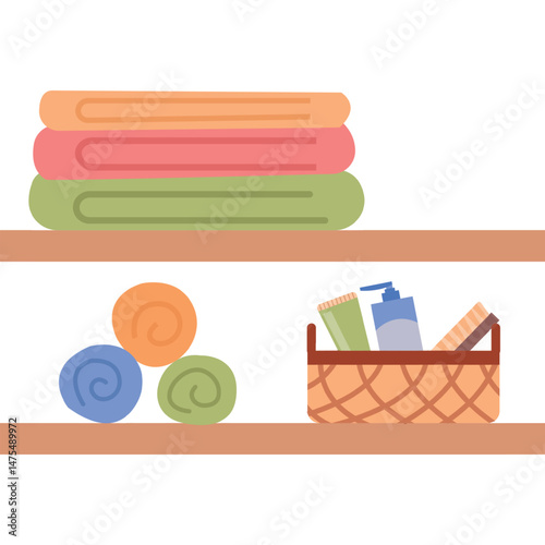 shelves in bathroom vector icon isolated on white