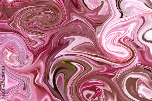 Abstract pink and brown swirls creating a fluid artistic composition