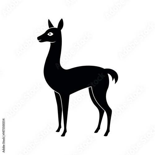Vicuna Animal Silhouette Vector Artwork