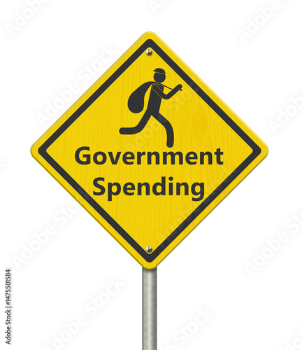  Government Spending warning with thief sign
