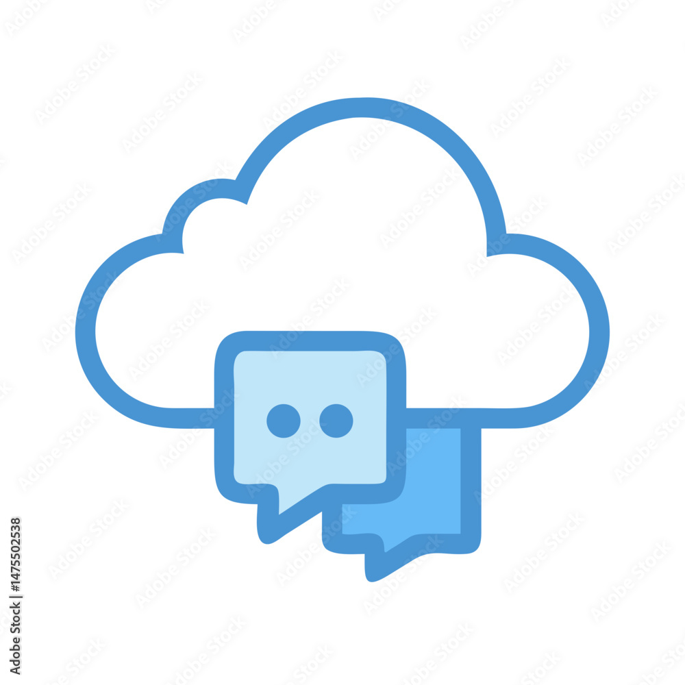 Cloud Chat Messaging Icon for Business Communication Cloud Chat Messaging Icon for Business Communication