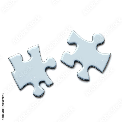 Puzzle Pieces Joining 2D flat vector illustration, isolated on a white background.