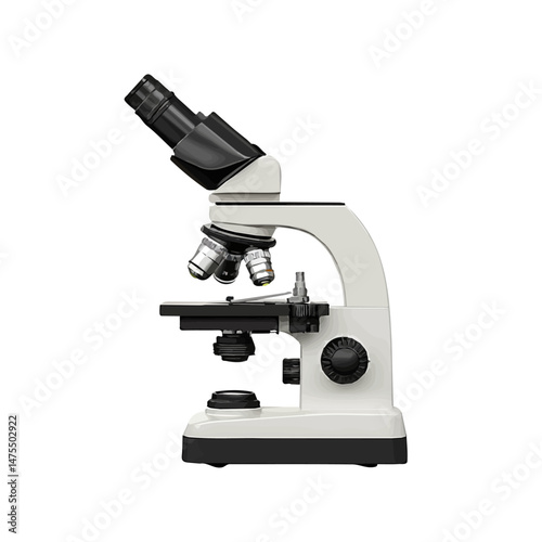 Microscope 2D flat vector illustration, isolated on a white background.