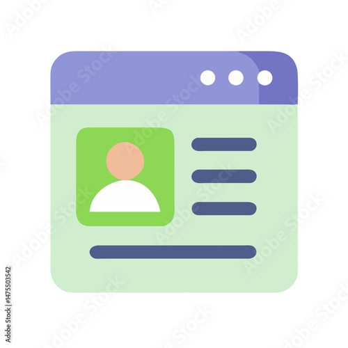 Web profile page icon, online identity, user interface