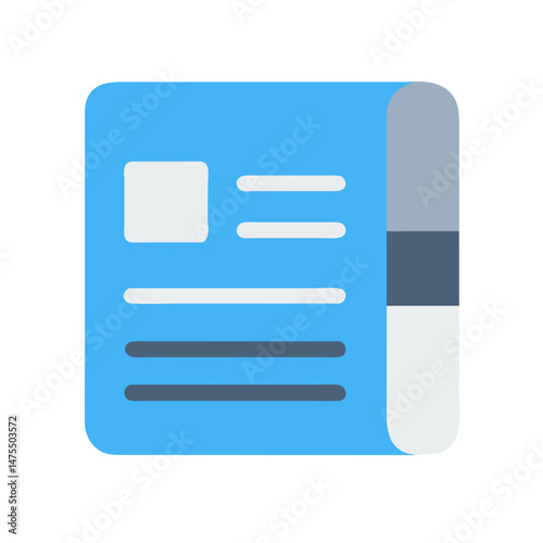 Newspaper icon in flat design style illustration