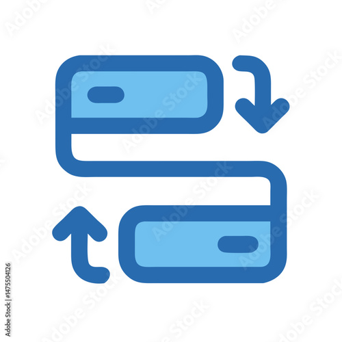 Data exchange icon with arrows up and down