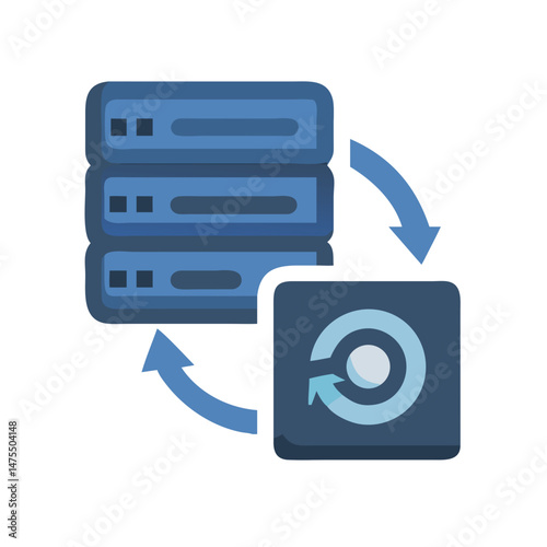 Data backup and recovery system between servers and storage