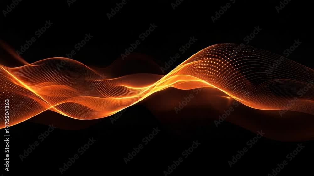 Elegant golden waves abstract motion background for presentation and visuals