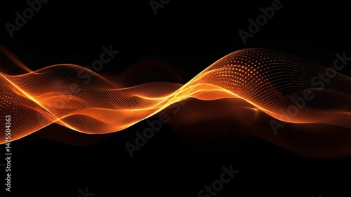 Elegant golden waves abstract motion background for presentation and visuals