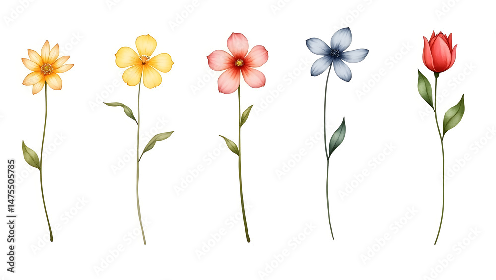 Naklejka premium bouquet of flowers isolated