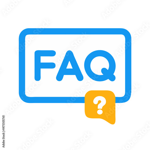 Frequently Asked Questions Vector Icon on Black Background
