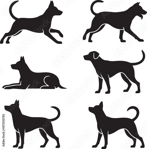 Loyal Dog Sitting Silhouette

Playful Puppy Running Vector Design

Dog with Ball Silhouette Scene

Guard Dog Standing Alert Silhouette

Dog and Owner Walking Silhouette