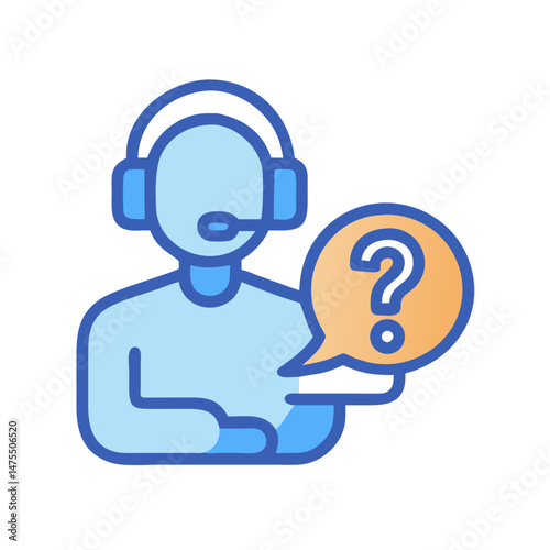 Customer service support with a question mark bubble.