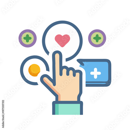 Interactive Health and Wellness Technology Vector Icon Design