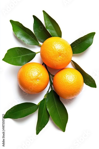 Fresh Oranges and Leaves