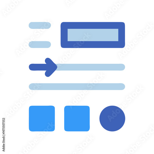 Web form with arrow and shapes illustration design