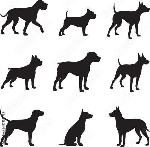Loyal Dog Sitting Silhouette

Playful Puppy Running Vector Design

Dog with Ball Silhouette Scene

Guard Dog Standing Alert Silhouette

Dog and Owner Walking Silhouette
