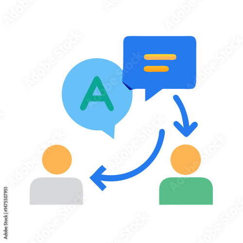 Language Translation Process Vector Icon Illustration