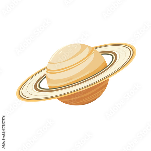2D flat vector illustration of Saturn Rings, isolated on a white background.