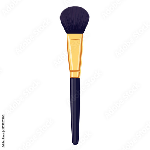 Makeup Brush 2D flat vector illustration, isolated on a white background.