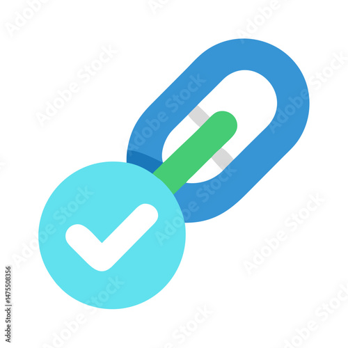 Verified Link: Connected chain with confirmation checkmark icon