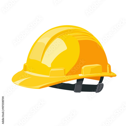 Safety Helmet 2D flat vector illustration, isolated on a white background.
