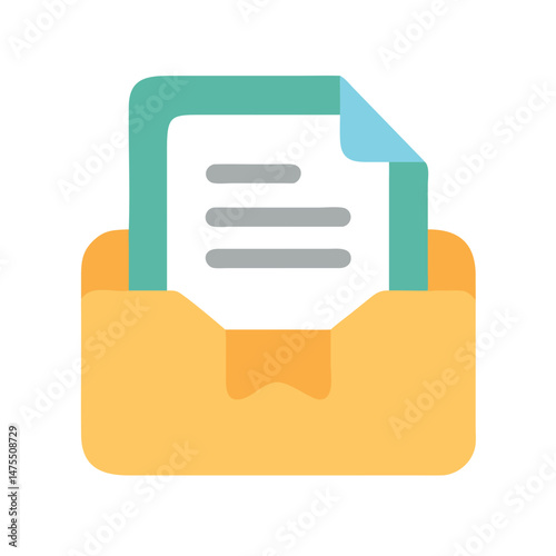 Folder with document, file management, data and records