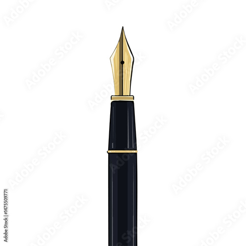 2D flat Pen vector illustration, isolated on a white background.